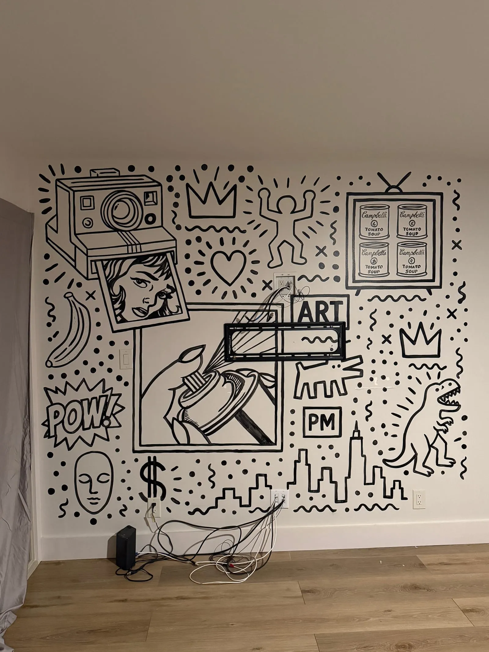 Custom Mural: Hand-Painted Line Work